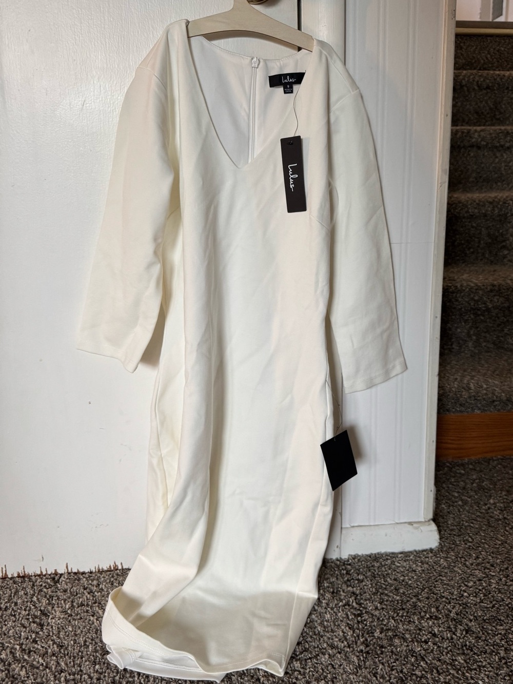 Lulu's Ivory Long Sleeve Maxi Dress